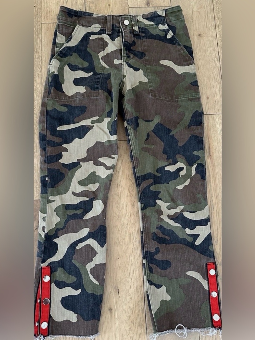 Veronica Beard Gisela 10.5" Straight Leg Crop Camo Jeans